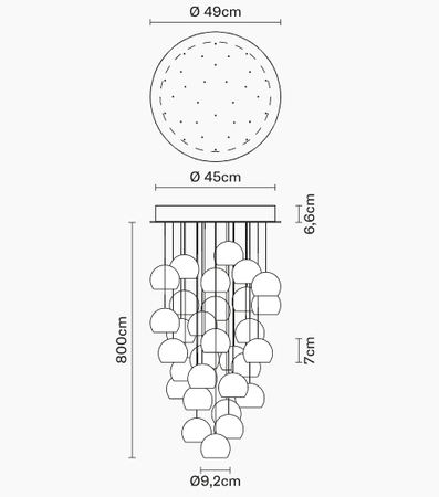 Lampa wisząca Fabbian F32A2500 Multispot Beluga-Rosone Ø490 30L.