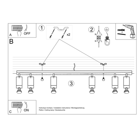 Sollux Lighting Plafon RING 4L szary SL.0453