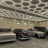 Efektowne oświetlenie LED Blaupunkt Hexagon 243 X 483 cm, Konfigurowalny system LED o ciepłej barwie w kształcie plastra miodu do showroomu, galerii, salonu samochodowego, serwisu, garażu