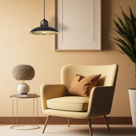 Milagro Lampa wisząca FELIX BLACK/GOLD 1xE27 MLP8906 CZARNY / ZŁOTY