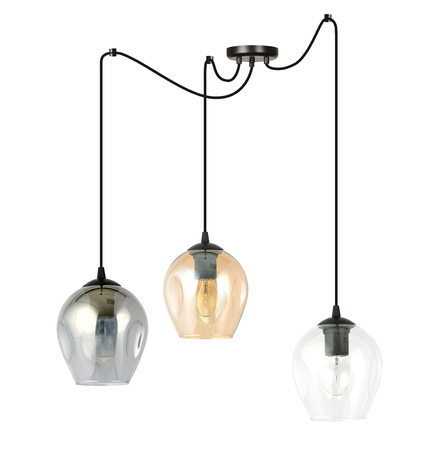 Lampa wisząca LEVEL 3 BL MIX Emibig 759/3 czarny/złoty