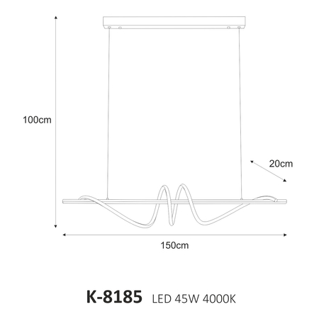 Lampa wisząca BURGO Kaja K-8185 czarny