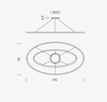 Lampa wisząca Nemo ELPLNW56 Ellisse Double