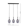 Milagro Lampa wisząca LUGANO SMOKED 3xE14 ML8814 Czarny / Chrom