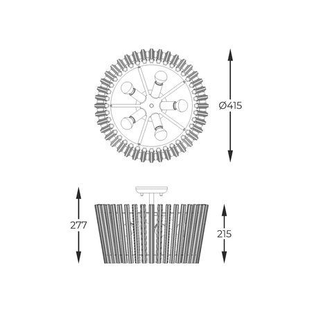 Lampa sufitowa Zuma Line C0547-05H-F9AC BACH LAMPA SUFITOWA ZŁOTA/GOLD