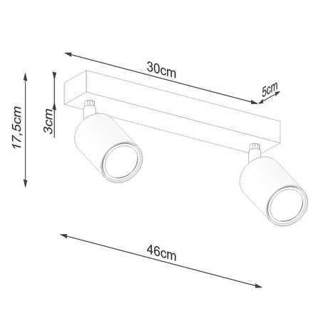 Sollux Lighting Plafon VERDO 2 czarny SL.1291
