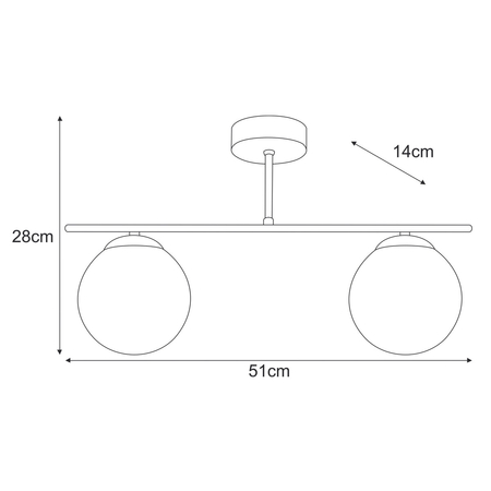Lampa sufitowa Kaja GAMMA K-5168 czarny, bursztynowy