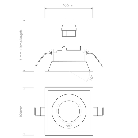 Spot Astro Minima Slimline Square Adjustable Fire-Rated 1249043 Matowy Czarny