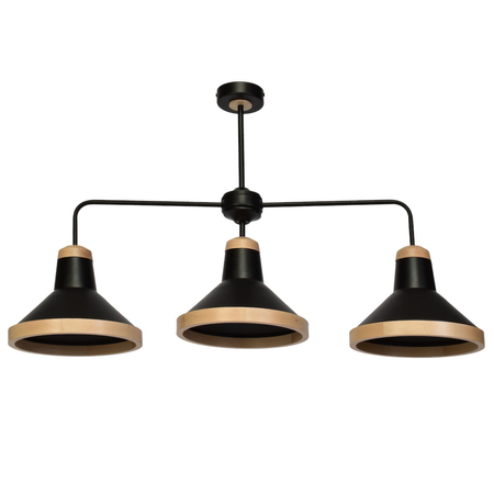 Milagro Lampa sufitowa SALMA BLACK / WOOD 3xE27 MLP6297 Czerń / Naturalne drewno
