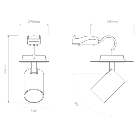 Spot Astro Ascoli Flush Fire-Rated 1286096 Matowy Czarny