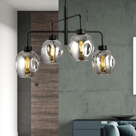 Lampa wisząca LUKKA 4 BLACK/GRAFIT Emibig 1163/4 czarny