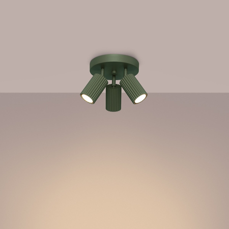 Sollux Lighting Plafon KARBON 3P zielony oliwkowy SL.1620