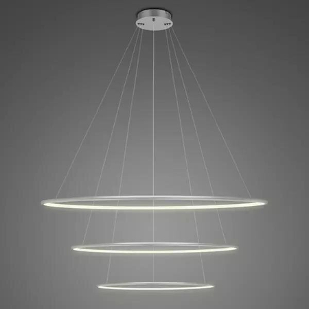 Lampa wisząca Ledowe Okręgi No.3 80cm 3k srebrna Dali