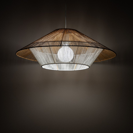 Lampa wisząca Nowodvorski JAPANDI M 11157 Naturalne drewno Biały