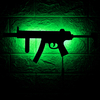 Lampa gamingowa LED Abigali USB COD karabin MP5 RGB z pilotem czarny