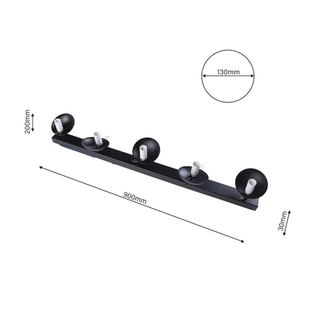 Milagro Lampa sufitowa SFERA BLACK 5xE14 MLP8859 CZARNY