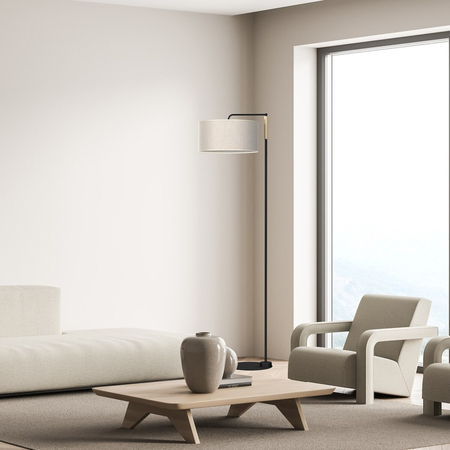 Milagro Lampa Podłogowa ATLANTA 1xE27 MLP7454 CZARNY / NATURALNE DREWNO