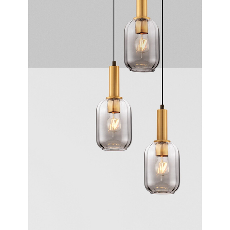 Lampa wisząca Luces Exclusivas QUERISA LE45216 złoty i odcienie złota, szary i odcienie szarości