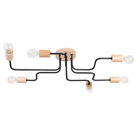 Sollux Lighting Żyrandol TIMBO 6 czarny SL.1670