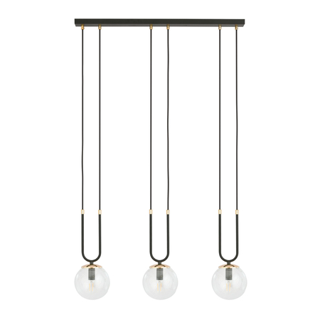 Lampa wisząca GLAM 3 BLACK/TRANSPARENT Emibig 1114/3 czarny