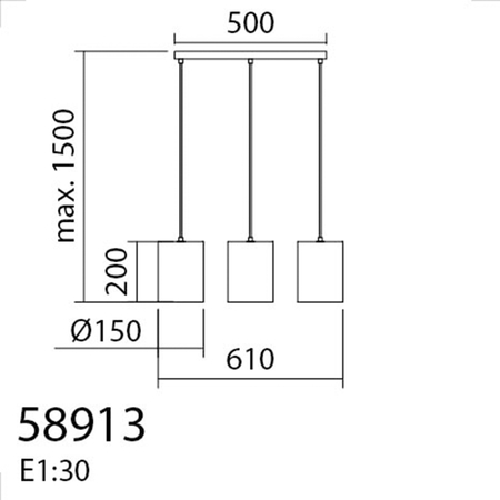Lampa wisząca RAIL czarny 3xE27 abażur z naturalnego bambusu