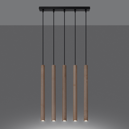 Sollux Lighting Lampa wisząca PASTELO 5L drewno SL.1269