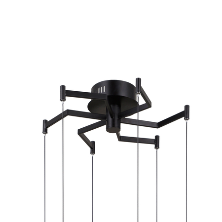 Lampa wisząca Italux Fuente PND-34395-6-BK Czarny mat, chrom