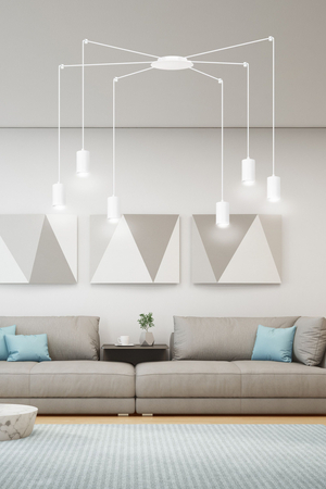 Lampa wisząca TRAKER 6 WH/WHITE Emibig 525/6 biały