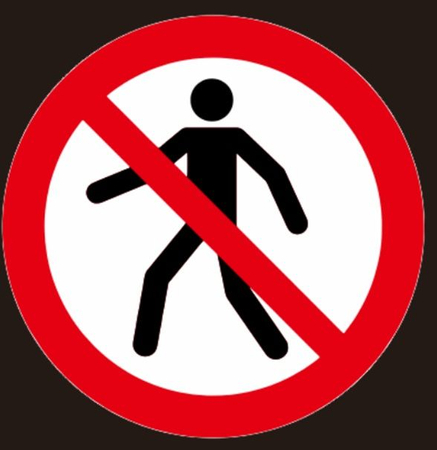 Szkiełko 2 kolory - Akcesoria do Projektorów Logo LED - Znak zakazu przejścia