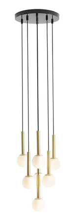 Lampa wisząca RIU 7 RING BLACK BRASS Aldex 1103T1 czarny/mosiądz