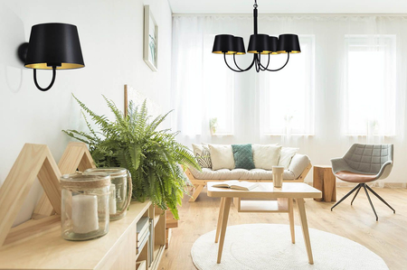 Żyrandol SASTO Kaja K-4336 czarny/złoty