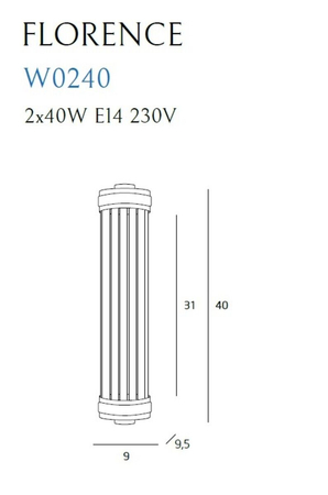 Kinkiet Maxlight FLORENCE W0240 mosiądz
