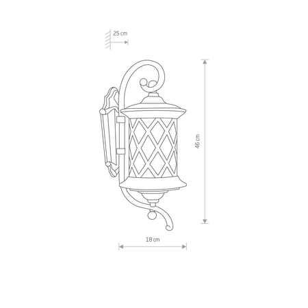 Kinkiet zewnętrzny LANTERN Nowodvorski 6911 czarny/miedziany