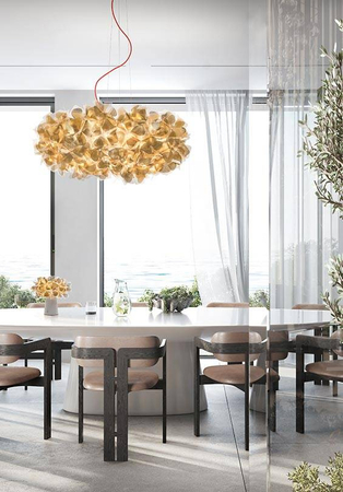 Lampa wisząca Slamp CLIZIA - MAMA NON MAMA GOLD - TRANSPARENT WIRE S CLISS00GNM01T00000EU złoty