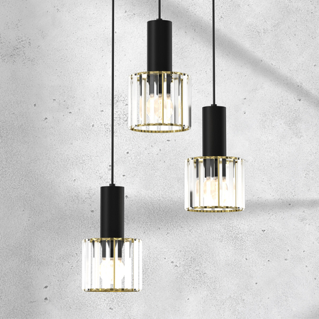 Milagro Lampa wisząca CRISTAL 3xE27 MLP8362 CZARNY / ZŁOTY