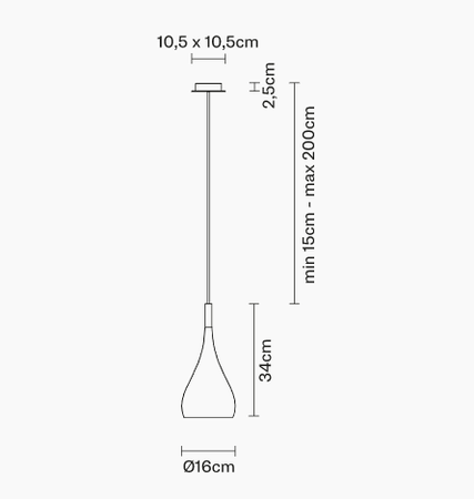 Lampa wisząca Fabbian D75A0502 Bijou Ø 16 cm Nero