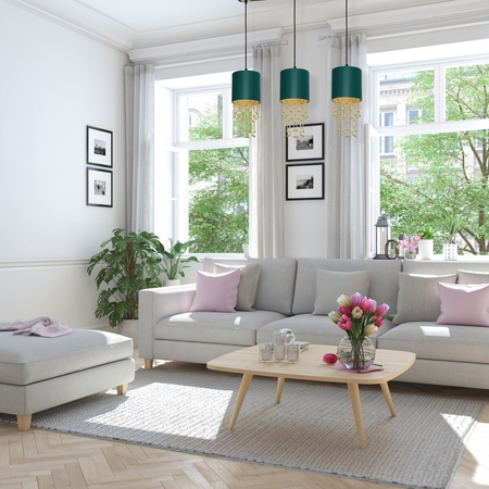 Milagro Lampa wisząca ALMERIA GREEN/GOLD 3xE27 MLP64500 ZIELONY / ZŁOTY