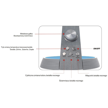 Lampa biurkowa BERKANE Kaja K-BL1063 SREBRNY