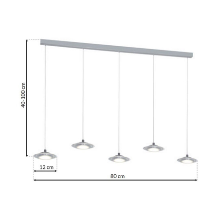 Milagro LAMPA WISZĄCA ELLIPSE 25W LED ML415 CHROM
