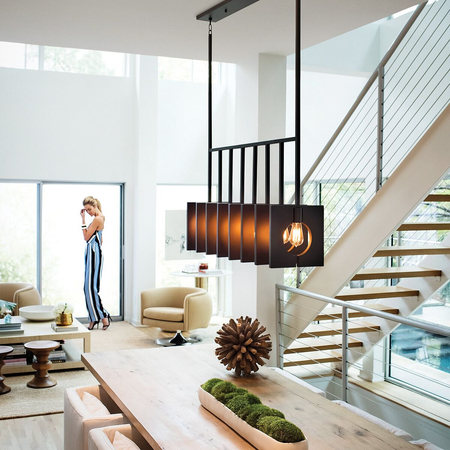 Żyrandol Ludlow - 8 źródeł światła - Szczotkowany grafit Quintiesse QN-LUDLOW8-GR