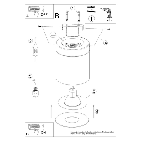 Sollux Lighting Plafon RIF czarny SL.1349