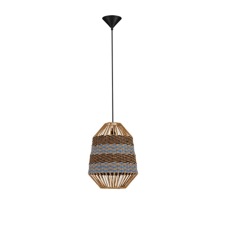 Lampa wisząca Luces Exclusivas BELRITO LE45362 drewno jasne i ciemne, niebieski