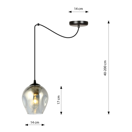 Lampa wisząca LEVEL 1 BL GRAFIT Emibig 757/1 czarny