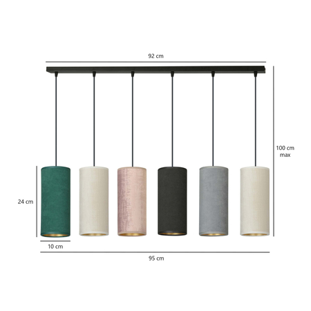 Lampa wisząca BENTE 6 BL MIX Emibig 1068/6 wielokolorowy