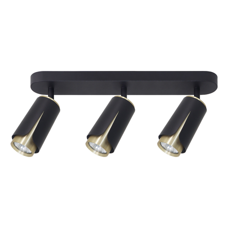 Milagro FLOWER BLACK GOLD SPOT 3xGU10 ML0266 CZARNY + ZŁOTY