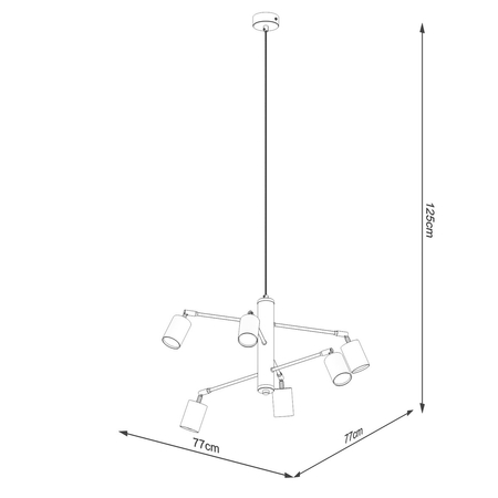 Sollux Lighting Żyrandol LEMMI 6 czarny SL.1207