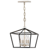 Średnia lampa wisząca / Półplafon Stinson - 4 źródła światła - Czarny / Polerowany nikiel Quintiesse QN-STINSON-4P-M-BK