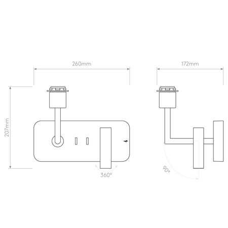 Kinkiet Astro Side by Side Grande USB 1406014 Matowy Nikiel