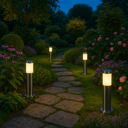 Eko-Light Słupek Ogrodowy Brooklyn 1xE27 IP44 45cm EKO1703 INOX