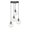 Lampa wisząca COSMO 4 BL PREMIUM TRANSPARENT Emibig 711/4PREM czarny